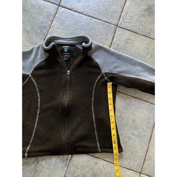 Kuhl Alpaca Fleece Full Zip Woman’s Thumb Holes Brown/Gray Size Small Pockets - Picture 9 of 11